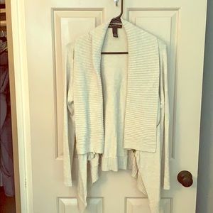 INC Cream Cardigan with Zipper Detail